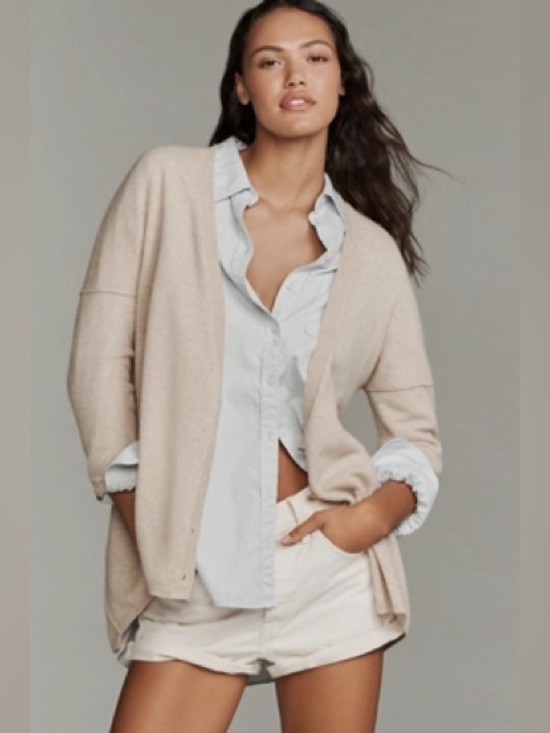 Anthropologie Sweaters - NWT Anthropologie Pilcro Cashmere Cardigan Sweater Ivory XXS